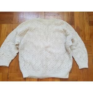 Handmade Vintage 100% Unbleached Wool Sweater Large